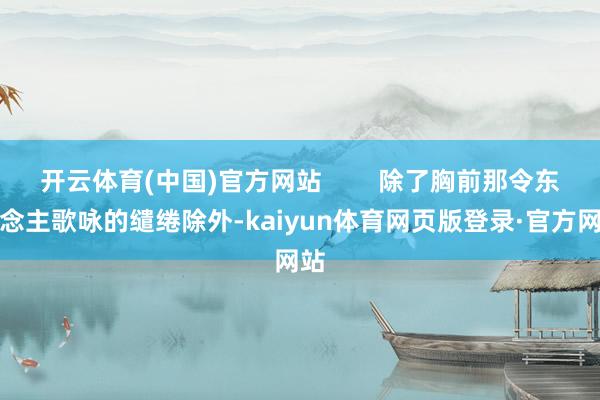 开云体育(中国)官方网站 除了胸前那令东说念主歌咏的缱绻除外-kaiyun体育网页版登录·官方网站