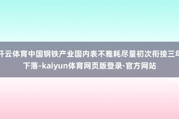 开云体育中国钢铁产业国内表不雅耗尽量初次衔接三年下落-kaiyun体育网页版登录·官方网站