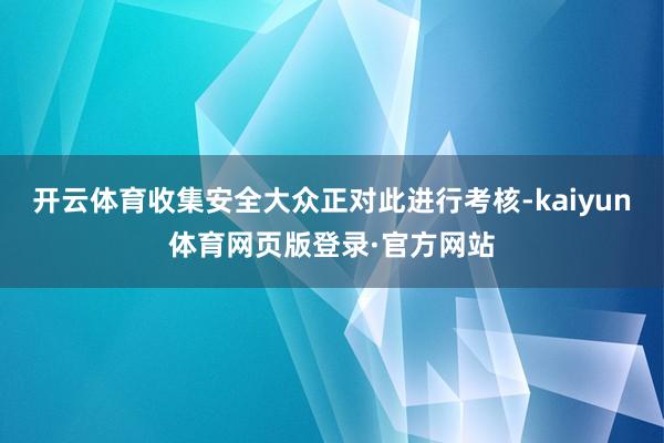 开云体育收集安全大众正对此进行考核-kaiyun体育网页版登录·官方网站