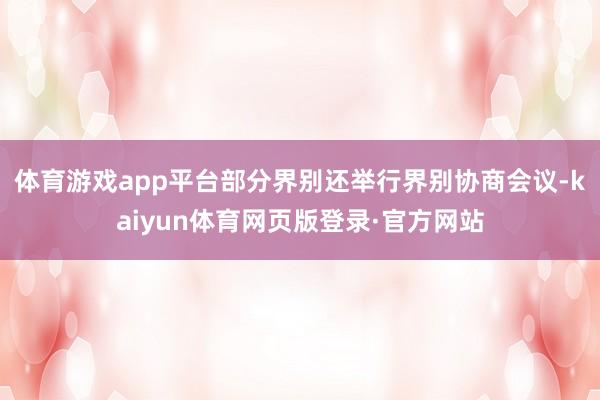 体育游戏app平台部分界别还举行界别协商会议-kaiyun体育网页版登录·官方网站